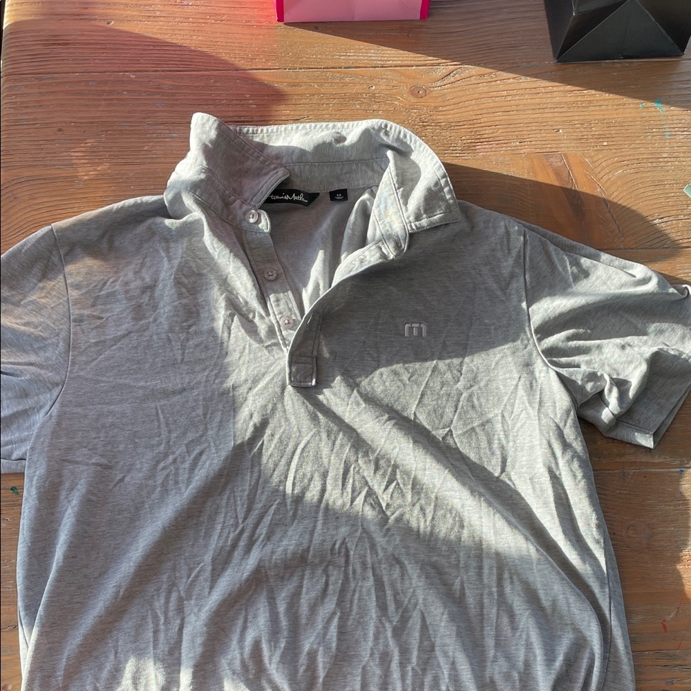 Travis Mathew Light Gray Polo Shirt